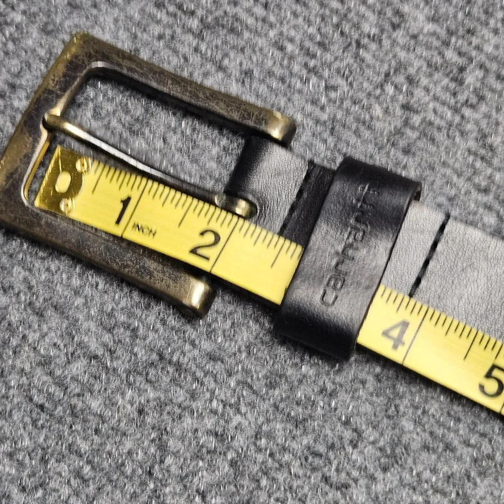Carhartt Leather Belt Mens 42 Black Anvil Italian Brass Buckle Workwear 2203